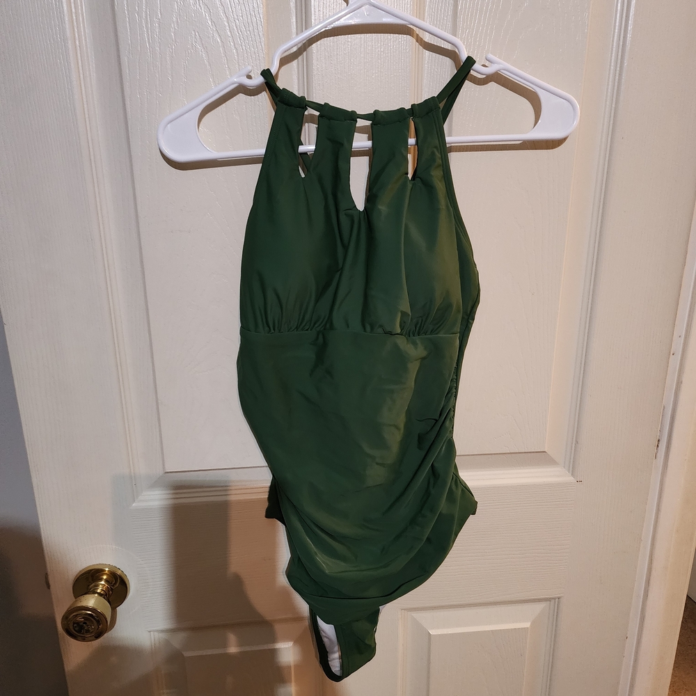 Cupshe Forest Green Halter One-Piece Swimsuit - Picture 3 of 5
